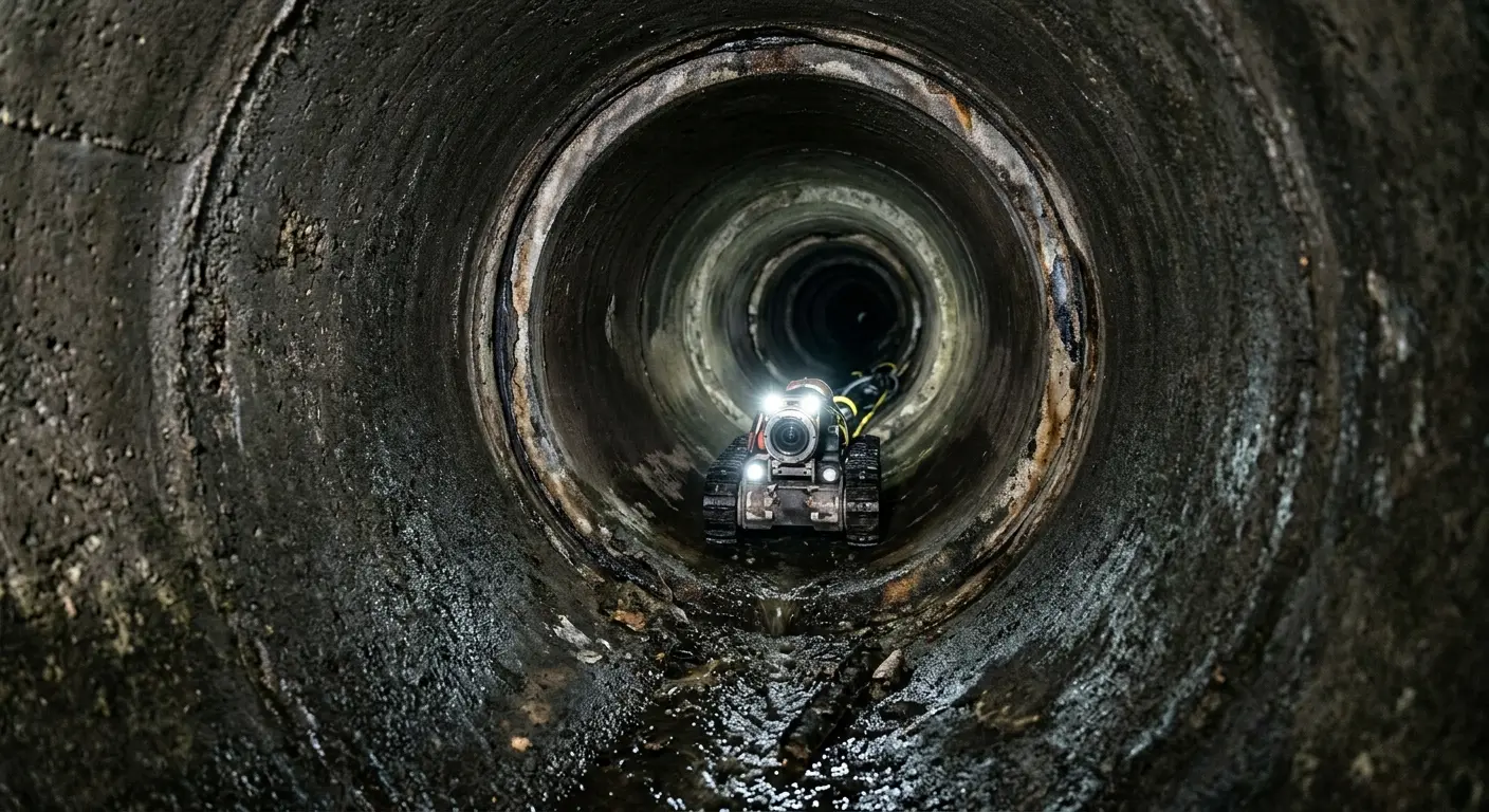 Robotic sewer camera inspecting pipe interior for Drain Snake Service in Haiku-Pauwela